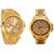 Rosra Golden Watch with White dial Golden Silver Band Watch