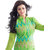 DnVeens Blue and Green Embroidered Chanderi Salwar Suit Material (Unstitched)