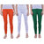 Dollar Missy pack of 3 Mango, White and Green Tricolor Combo Ankle Length