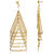 Spargz Gold Plated Party Geometry Long Multilayer Triangle Dangle Earrings For Women AIER 781