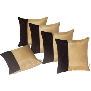 Zikrak Exim Beige  Abstract Cushion cover ( Pack of 5 30cm30cm )