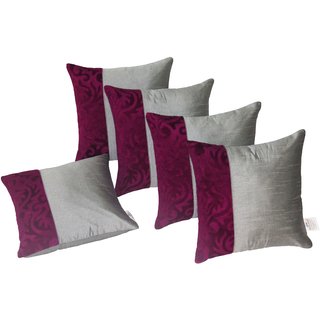 Zikrak Exim Silver Abstract Cushion cover ( Pack of 5 30x30cm )