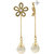 Spargz Gold Plated Flower Party AD Stone Long Chain Drop Ball Tassel Earring For Women AIER 750
