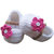 Baby Booties Handmade Crochet Baby Shoes  WHITE PINK
