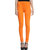 Vimal-Jonney Orange Cotton Lycra Leggings For Girls