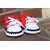 Baby Booties Handmade Crochet Baby Shoes  RED WHITE BLACK