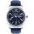 Micron Round Dial Blue Leather Strap Men'S Analog Watch