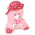 25 cms pink teddy bear with heart by JOY MART
