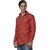 Lisova Tomato Red Mens Slub Cotton Plain Casual Slim Fit Shirt