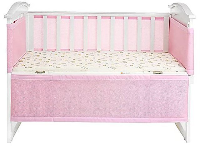 Zicac Breathable Mesh Crib Liner Bumper For Baby Bed Cradle Crib