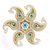 Handicraft Designer Rangoli - Jewel Stone Decorations and Blue, Silver, Golden Accents on transparent Acrylic Base