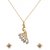 The99Jewel by JewelMaze White Austrian Stone Gold Plated Peacock Pendant Set-AAB0845