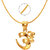 Mahi Exa Collection Om Gold Plated Religious God Pendant with Chain for Men  Women PS6012011GC