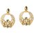 Aurum by JewelMaze Kundan Meenakari Gold Plated Dangle Earrings - DAB0006
