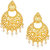 Kriaa by JewelMaze Pearl Drop Gold Plated Chandbali Earrings-AAA0299