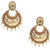 Kriaa by JewelMaze by JewelMazeZinc Alloy Gold Plated Red Austrian Stone Chandbali Earrings - AAA0767