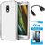 TBZ Transparent Silicon Soft TPU Slim Back Case Cover for Moto E3 Power with OTG Cable and Tempered Screen Guard