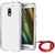 TBZ Transparent Silicon Soft TPU Slim Back Case Cover for Moto E3 Power with AUX Cable
