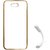 TBZ Transparent Electroplated Edges TPU Back Case Cover for Lyf Wind 4 with Flexible USB LED Light Lamp -Golden