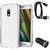 TBZ Transparent Silicon Soft TPU Slim Back Case Cover for Moto E3 Power with Car Charger and Data Cable