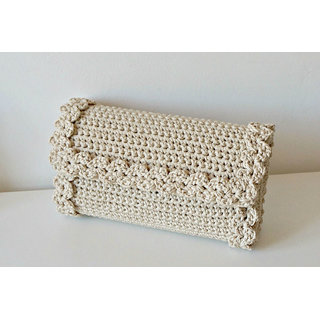 white crochet purse