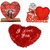 Toyzstation I Love You Heart Red Color Soft Pillow (242810 cm) With Heart Shaped Pen Stand and Red Heart and 1 Bear an