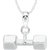 VK Jewels Sultan Collection Sports n Fitness Dumbell Rhodium Plated Alloy Pendant With Chain for Men & Boys - P2162R [VKP2162R]