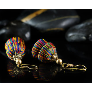Multi colour thread earrings deals