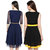 Westrobe Pack of 2 Black & Navy Plain Fit & Flare Dress For Women
