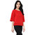 Zoys Casual 3/4th Sleeve Women's Solid Red Top