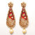 Kriaa by JewelMaze Zinc Alloy Gold Plated Brown Austrian Stone Dangle Earrings - AAA0965