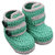 Baby Booties Handmade Crochet Baby Shoes   TURQUOISE  WHITE