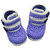 Baby Booties Handmade Crochet Baby Shoes   DARK BLUE WHITE