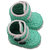 Baby Booties Handmade Crochet Baby Shoes   TURQUOISE  WHITE