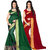 stylezone Green  Red Poly Cotton Silk Saree Combos (Combo Of 2) Combo228