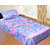 SNS BLUE FLORAL POLY COTTON SINGLE BED SHEET WITH 1 PILLOW