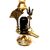 Haridwar Astro Brass Shivling with Sheshnag and Black Stone Ling 4 inchs