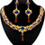 Soha Fashion by JewelMaze Zinc Alloy Gold Plated Multicolour Kundan Drop Necklace Set-FAF0184