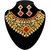 Kriaa By Jewelmaze Kundan Austrian Stone Gold Plated Zinc Alloy necklace Set-AAA1234