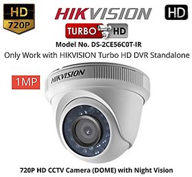 Hikvision DS-2CE56C0T-IRP (1MP) Turbo HD 720P Dome CCTV Security Camera with Night Vision
