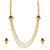 Soha Fashion by JewelMaze Zinc Alloy Gold Plated Austrian stone And Green Pota Stone Necklace Set-FAF0250