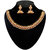 Soha Fashion by JewelMaze White Pearl Gold Plated Zinc Alloy Necklace Set-FAF0231