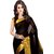 Best Collections Black Polycotton Embroidered Saree With Blouse