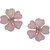 Golden Peacock Pink Floral Shaped Stud Earring