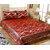 ACASA designed Red Cotton Rich Double Bed Sheet with 2 Pillow Covers