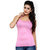 Sizzlacious Pink Solid/Plain Square Neck Tank Tops