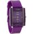 Shreee Kawa Purple Color With Rectangular Crystal Studded Dial Watch For Women BY MISS