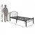 FurnitureKraft 2181 Single Size Bed (Glossy Finish, Black)
