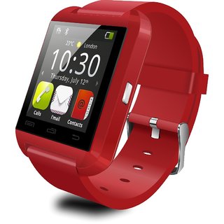                       Bluetooth Smartwatch U8 Red With Apps Compatible with iBall Andi Spirinter 4G                                              