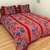 Craftszilla Red Print Cotton Double Bedsheet With 2 Pillow Covers